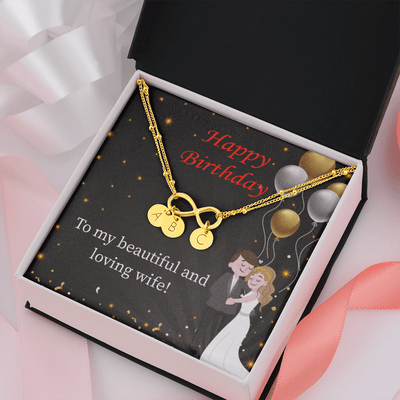 Beautiful And Loving Wife Infinity Bracelet With Initial Charms - Infinity Bracelet