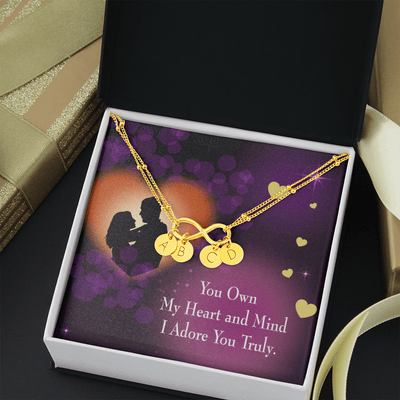 To My Wife Adore You Infinity Bracelet With Initial Charms - Infinity Bracelet