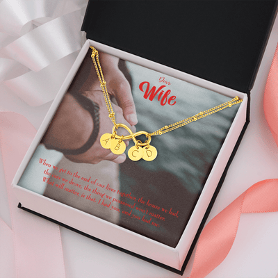To My Wife Dear Wife From Husband Infinity Bracelet With Initial Charms - Infinity Bracelet