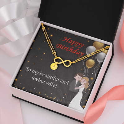 Beautiful And Loving Wife Infinity Bracelet With Initial Charms - Infinity Bracelet