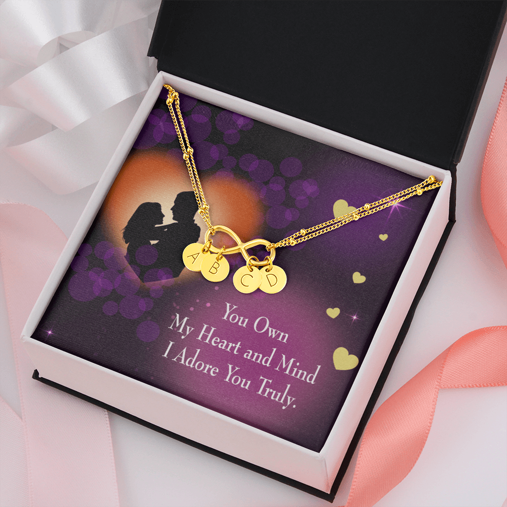To My Wife Adore You Infinity Bracelet With Initial Charms - Infinity Bracelet