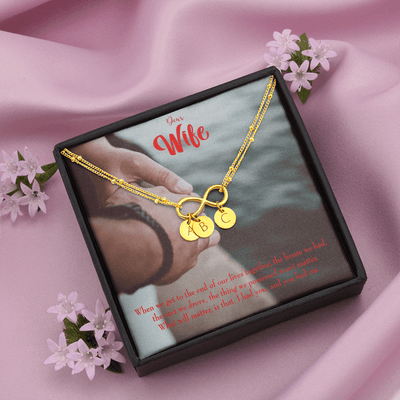To My Wife Dear Wife From Husband Infinity Bracelet With Initial Charms - Infinity Bracelet