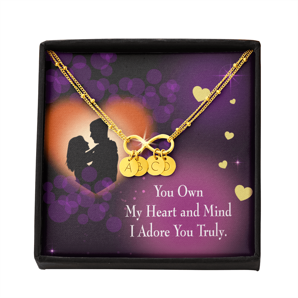 To My Wife Adore You Infinity Bracelet With Initial Charms - Infinity Bracelet