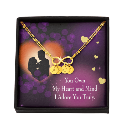 To My Wife Adore You Infinity Bracelet With Initial Charms - Infinity Bracelet