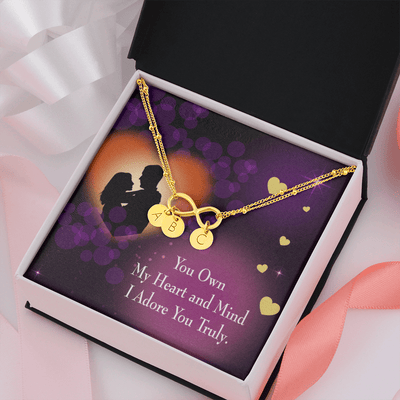 To My Wife Adore You Infinity Bracelet With Initial Charms - Infinity Bracelet