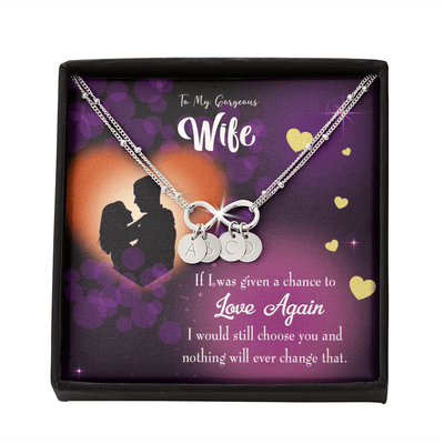 To My Wife Love Again Infinity Bracelet With Initial Charms - Infinity Bracelet