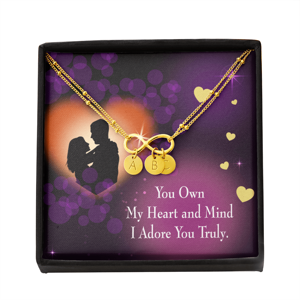 To My Wife Adore You Infinity Bracelet With Initial Charms - Infinity Bracelet