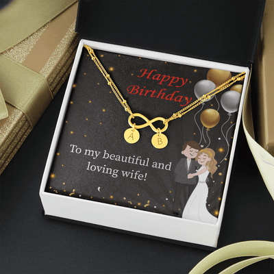 Beautiful And Loving Wife Infinity Bracelet With Initial Charms - Infinity Bracelet