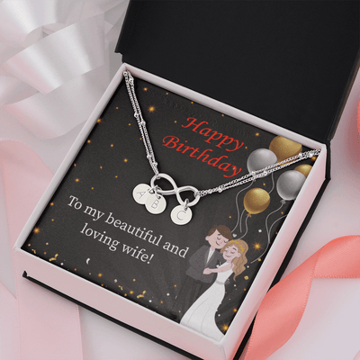 Beautiful And Loving Wife Infinity Bracelet With Initial Charms - Infinity Bracelet