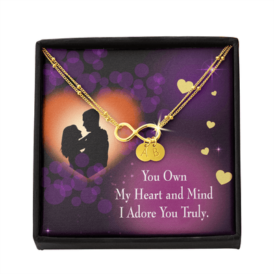 To My Wife Adore You Infinity Bracelet With Initial Charms - Infinity Bracelet