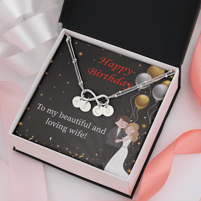 Beautiful And Loving Wife Infinity Bracelet With Initial Charms - Infinity Bracelet