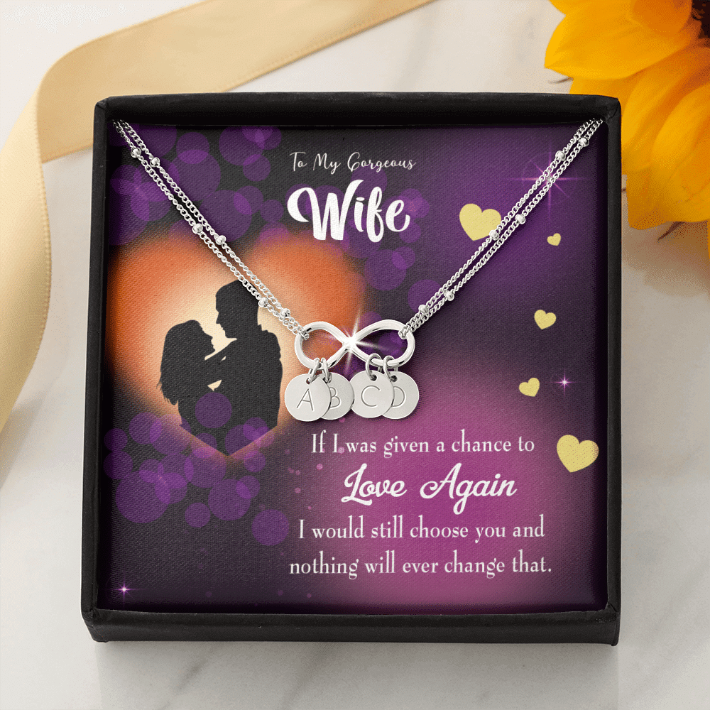 To My Wife Love Again Infinity Bracelet With Initial Charms - Infinity Bracelet