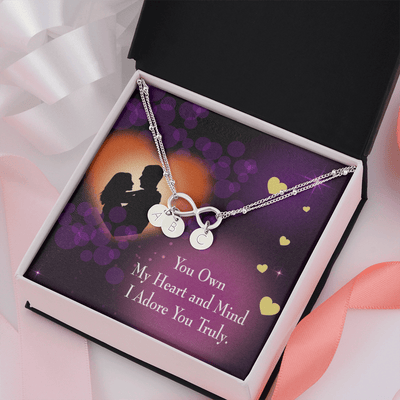 To My Wife Adore You Infinity Bracelet With Initial Charms - Infinity Bracelet