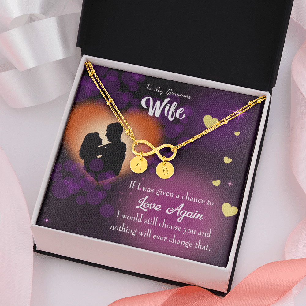 To My Wife Love Again Infinity Bracelet With Initial Charms - Infinity Bracelet