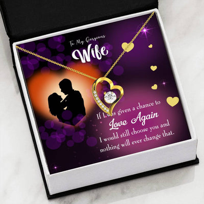 Gift For Wife Love Again Forever Love NecklaceHeart Pendant Stainless Steel or 18k Gold - Forever Love Necklace Gift Idea For Woman