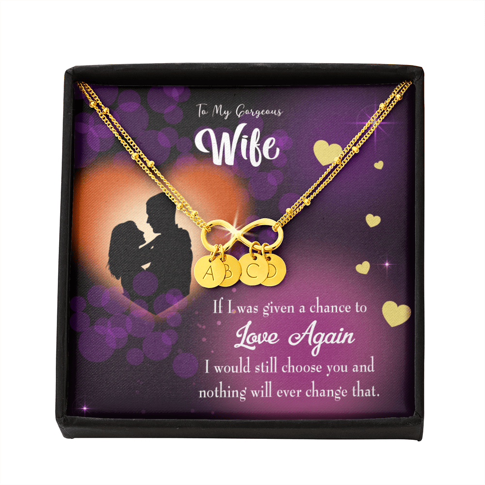 To My Wife Love Again Infinity Bracelet With Initial Charms - Infinity Bracelet