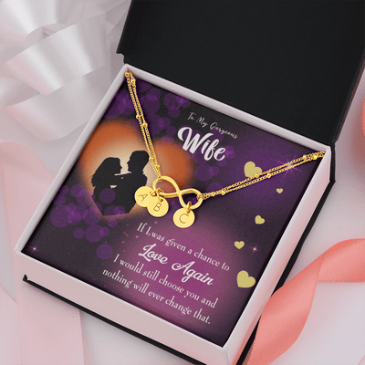 To My Wife Love Again Infinity Bracelet With Initial Charms - Infinity Bracelet