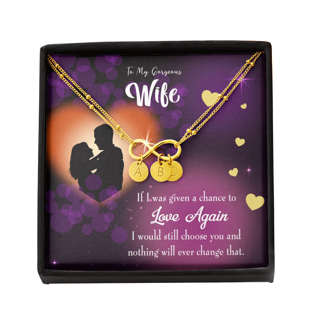 To My Wife Love Again Infinity Bracelet With Initial Charms - Infinity Bracelet