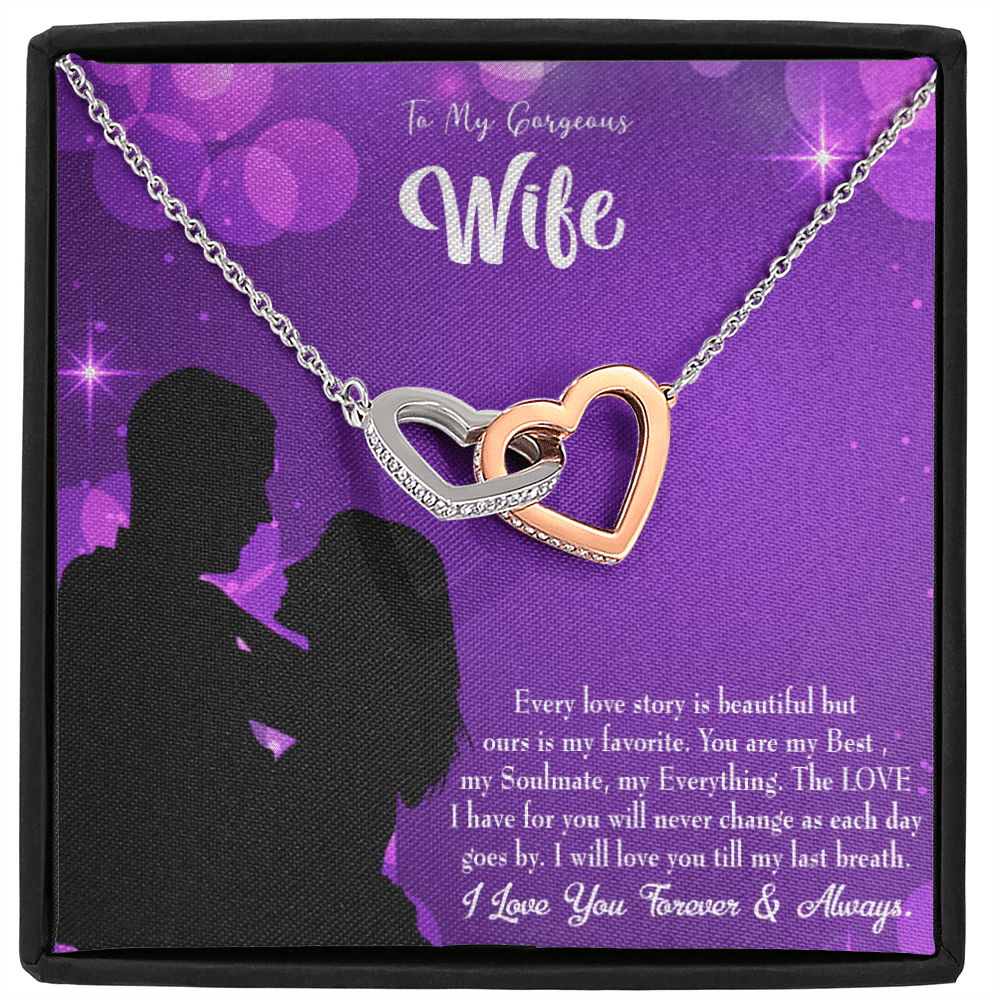 Wife Gift For Wife Birthday Favorite Story Inseparable Love Pendant 18k Rose Gold Finish 16� - Interlocking Hearts Necklace