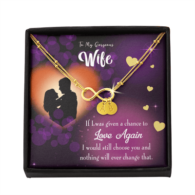 To My Wife Love Again Infinity Bracelet With Initial Charms - Infinity Bracelet