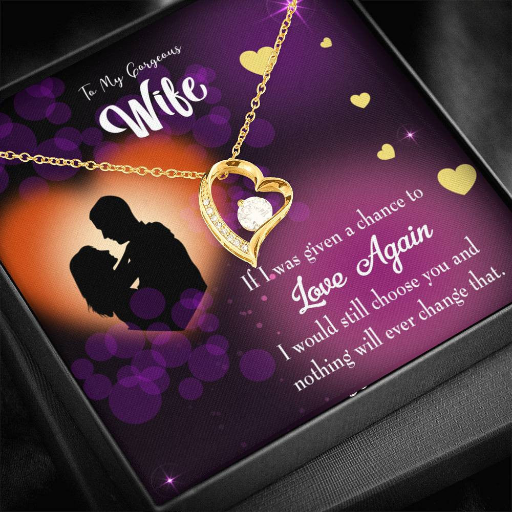 Gift For Wife Love Again Forever Love NecklaceHeart Pendant Stainless Steel or 18k Gold - Forever Love Necklace Gift Idea For Woman