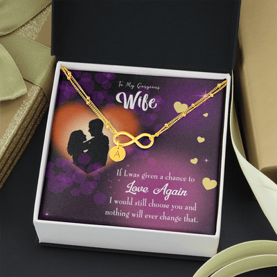 To My Wife Love Again Infinity Bracelet With Initial Charms - Infinity Bracelet