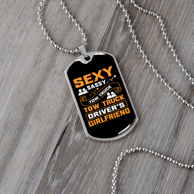 To My Girlfriend Sexy Sassy Girlfriend Yellow Necklace Stainless Steel or 18k Gold Dog Tag 24" Chain - Luxury Love Messages Dog Tag Gifts For Man, Woman