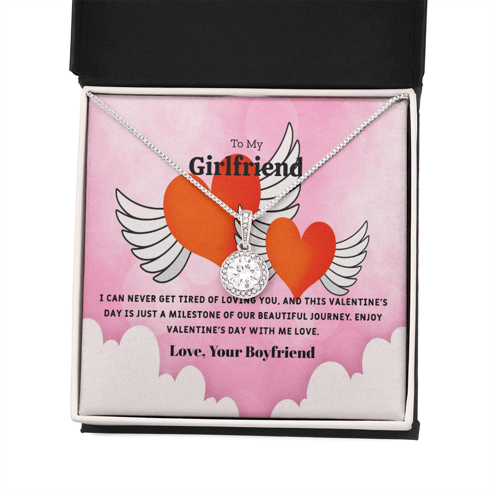 To My Girlfriend Valentines Gift Never Tired of Loving You Eternal Union Necklace - Eternal Hope
