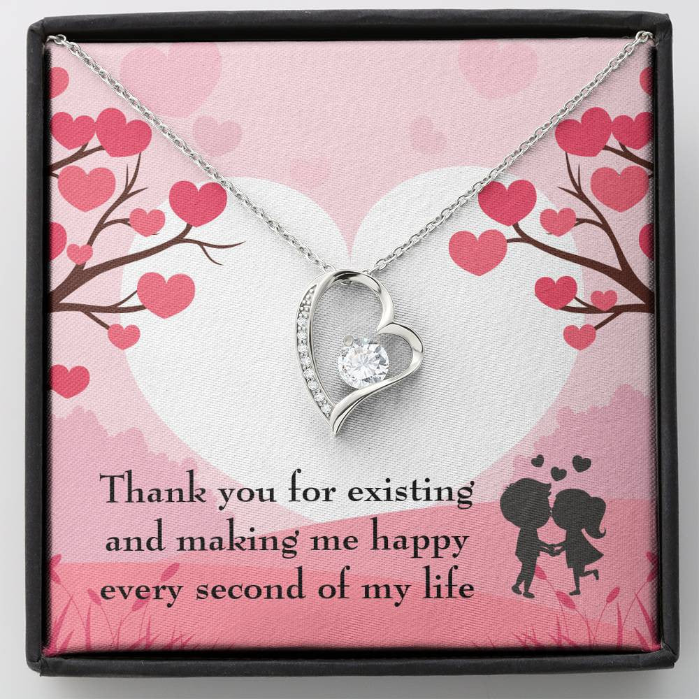 To My Wife Girlfriend You Make Me Happy Message Card Forever Necklace - Forever Love Necklace Gift Idea For Woman
