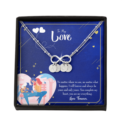 Wife You Complete Me Infinity Bracelet With Initial Charms - Infinity Bracelet