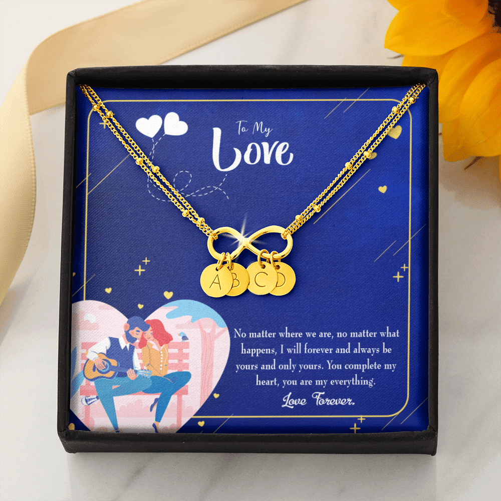 Wife You Complete Me Infinity Bracelet With Initial Charms - Infinity Bracelet