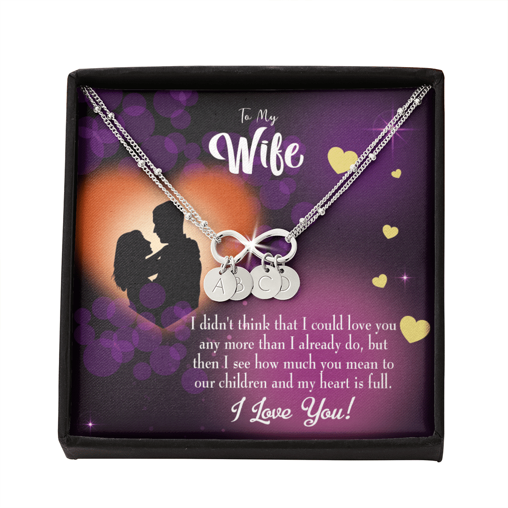 To My Wife My Heart Is Full Infinity Bracelet With Initial Charms - Infinity Bracelet