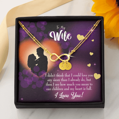 To My Wife My Heart Is Full Infinity Bracelet With Initial Charms - Infinity Bracelet
