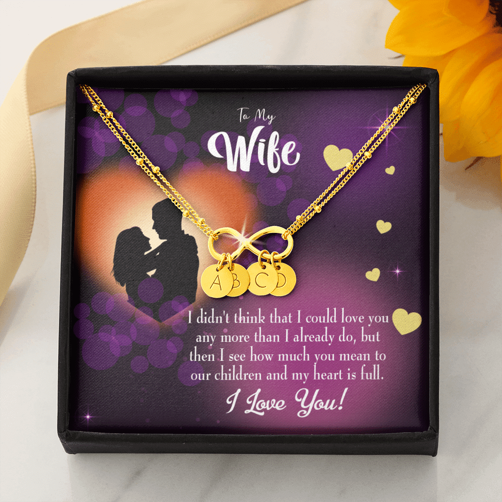To My Wife My Heart Is Full Infinity Bracelet With Initial Charms - Infinity Bracelet