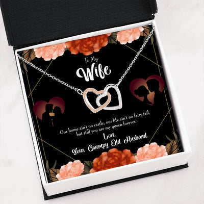 Wife Gift For Wife Birthday Fairytale Life Inseparable Love Pendant 18k Rose Gold Finish 16� - Interlocking Hearts Necklace