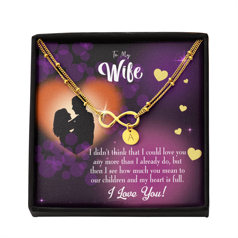 To My Wife My Heart Is Full Infinity Bracelet With Initial Charms - Infinity Bracelet