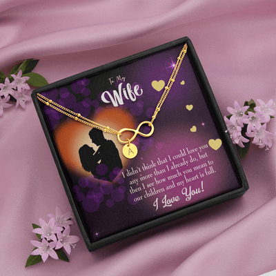 To My Wife My Heart Is Full Infinity Bracelet With Initial Charms - Infinity Bracelet