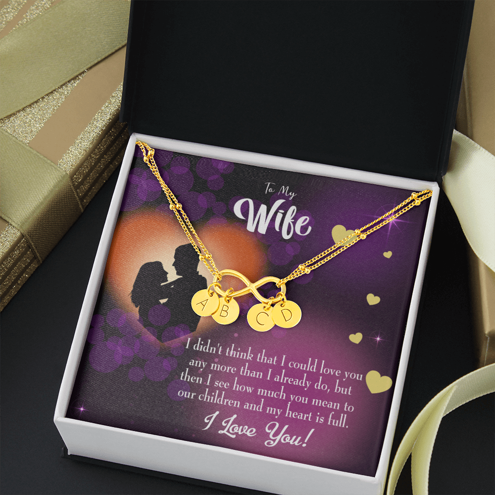 To My Wife My Heart Is Full Infinity Bracelet With Initial Charms - Infinity Bracelet