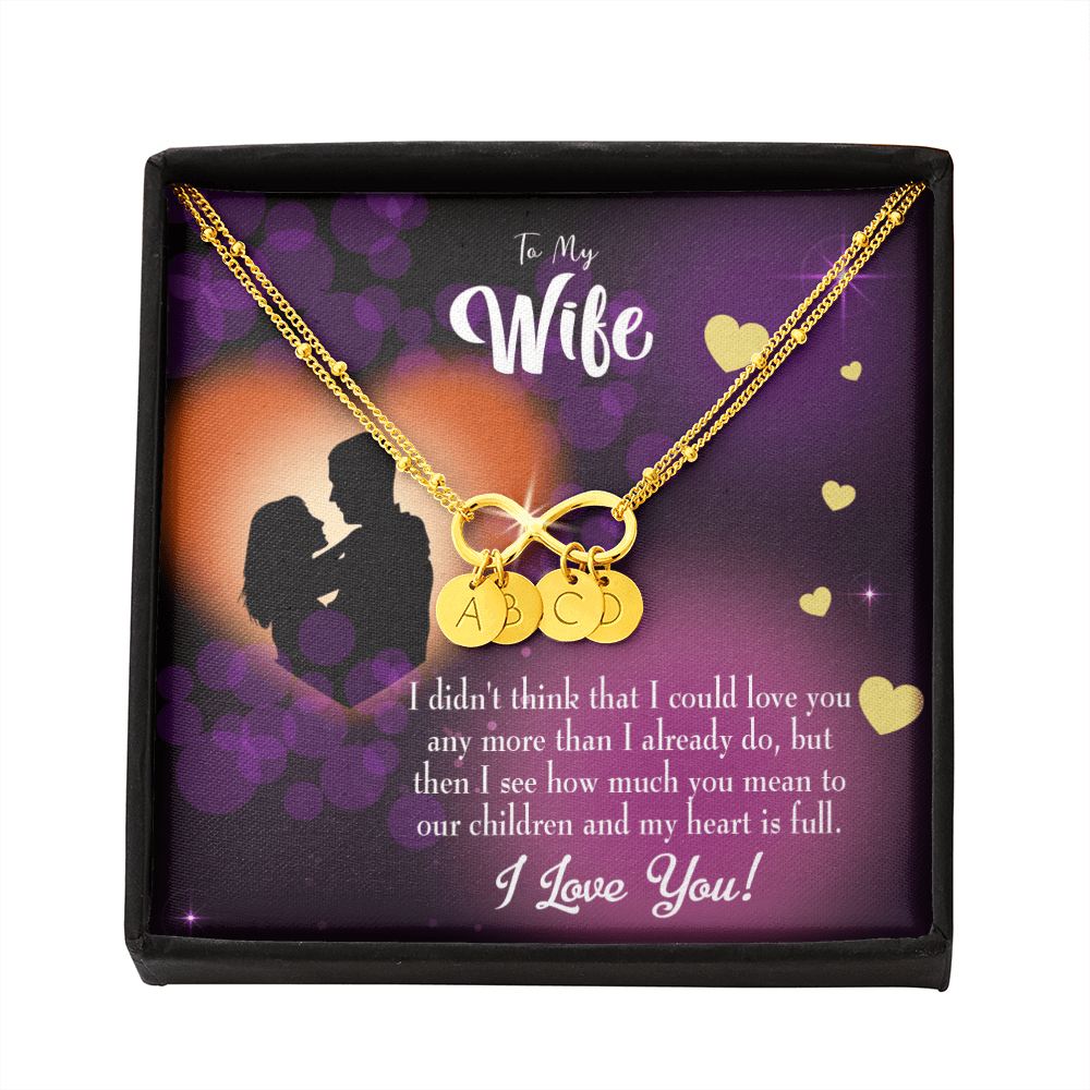 To My Wife My Heart Is Full Infinity Bracelet With Initial Charms - Infinity Bracelet