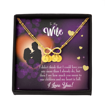To My Wife My Heart Is Full Infinity Bracelet With Initial Charms - Infinity Bracelet