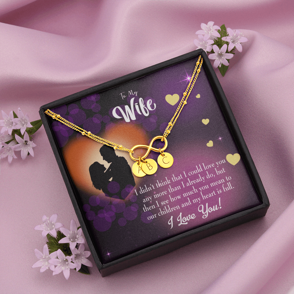 To My Wife My Heart Is Full Infinity Bracelet With Initial Charms - Infinity Bracelet