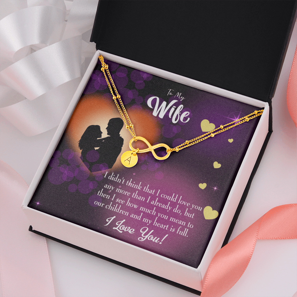 To My Wife My Heart Is Full Infinity Bracelet With Initial Charms - Infinity Bracelet