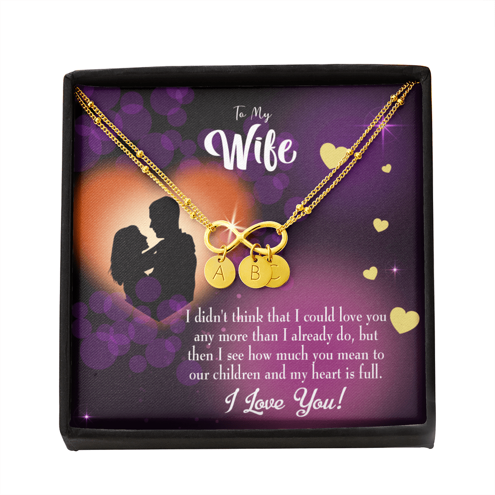 To My Wife My Heart Is Full Infinity Bracelet With Initial Charms - Infinity Bracelet
