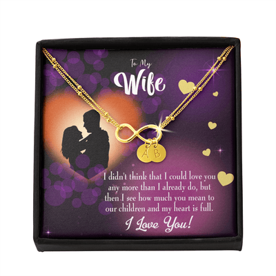 To My Wife My Heart Is Full Infinity Bracelet With Initial Charms - Infinity Bracelet
