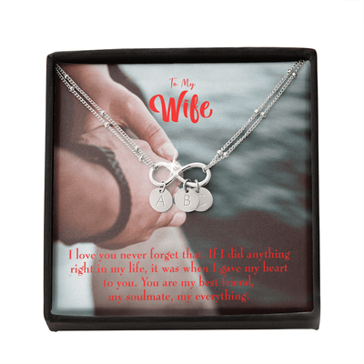 To My Wife My Soulmate My Everything Infinity Bracelet With Initial Charms - Infinity Bracelet