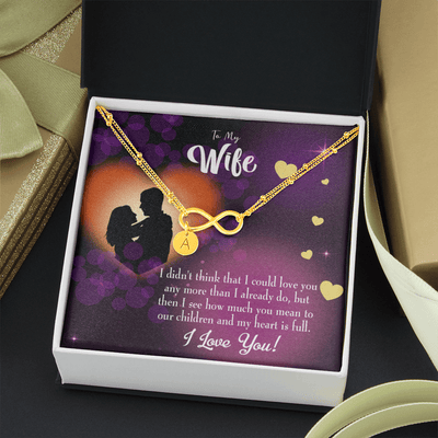 To My Wife My Heart Is Full Infinity Bracelet With Initial Charms - Infinity Bracelet