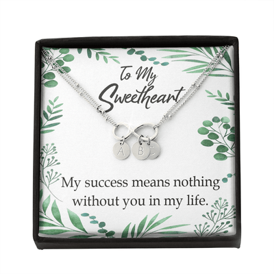 To My Wife My Success Means Nothing Without You Infinity Bracelet With Initial Charms - Infinity Bracelet