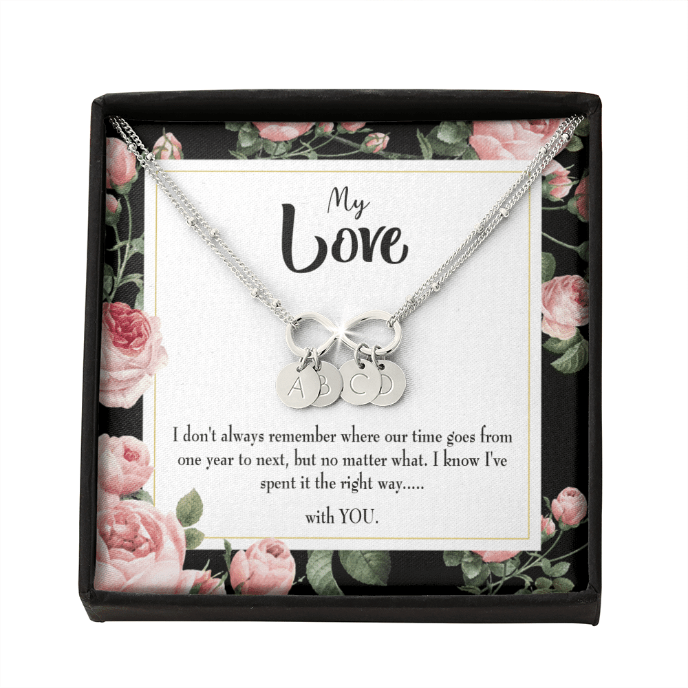 To My Girlfriend With You Infinity Bracelet With Initial Charms - Infinity Bracelet