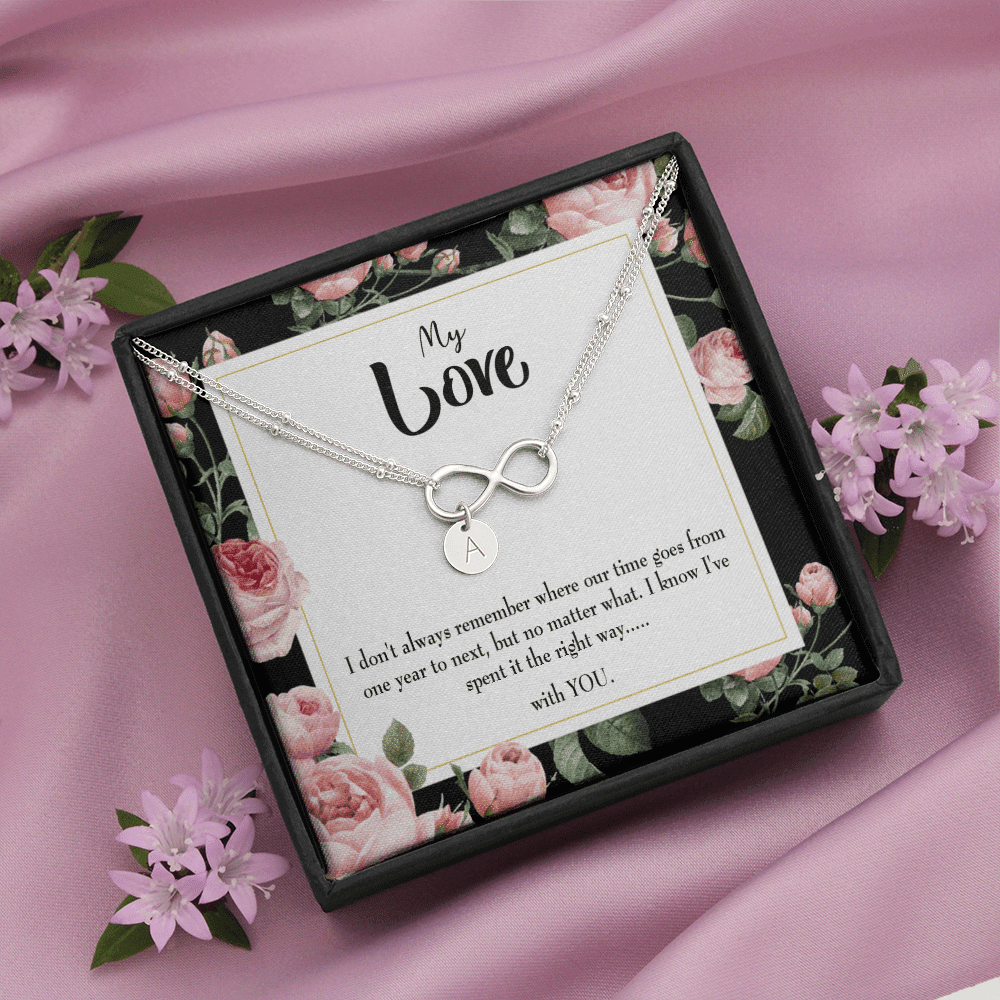 To My Girlfriend With You Infinity Bracelet With Initial Charms - Infinity Bracelet