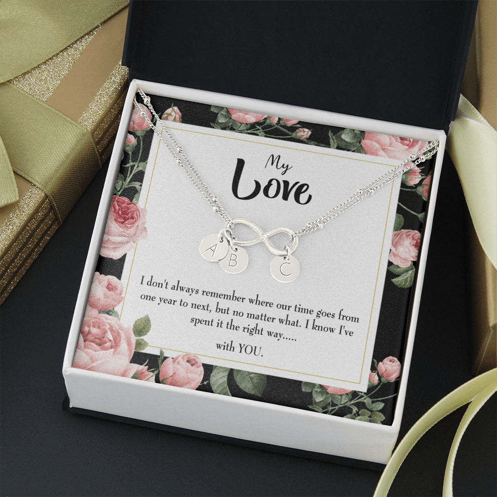 To My Girlfriend With You Infinity Bracelet With Initial Charms - Infinity Bracelet